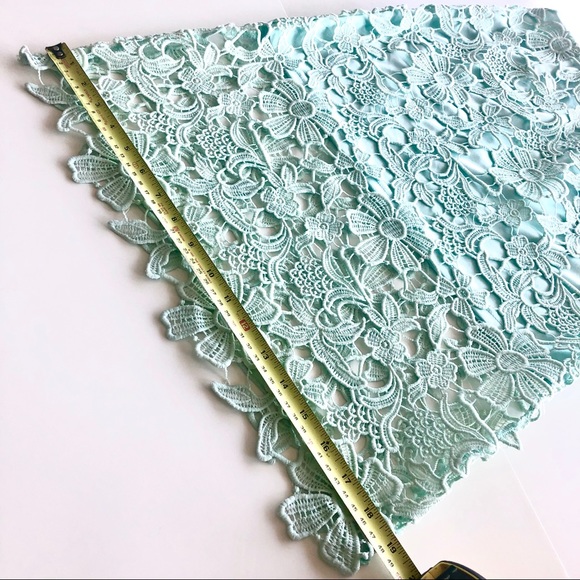 Beautiful Seafoam Green Lace Midi Skirt - Picture 14 of 16
